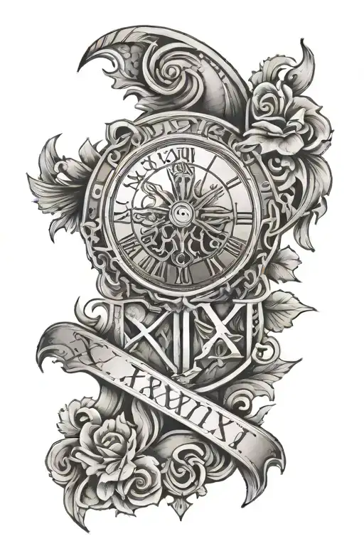 Create An Image Of A Tattoo On The Forearm With The Roman Numerals Ix-xxv-mmxiii With A Background