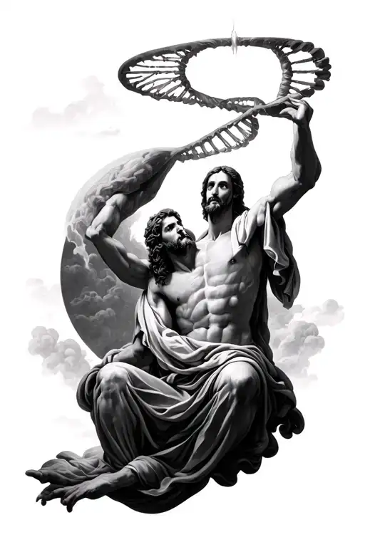 The Creation Of Man From The Bible With Jesus Creating The Dna Of Man