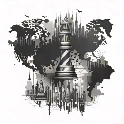 A Chess Board Transforming Into A Map Of The World