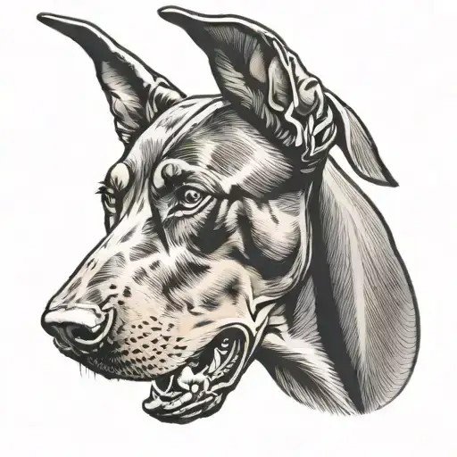 Doberman Dog Head