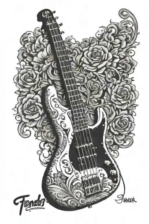 White Fender Precision Bass Guitar