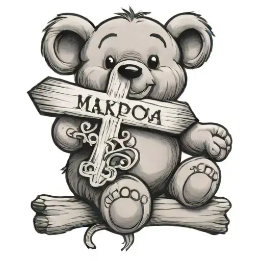 Pooh Bear On A Cross With The Word Make Momma Proud Kid