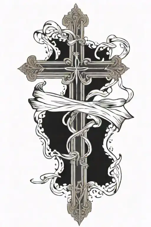 Bible Intertwined With A Cross