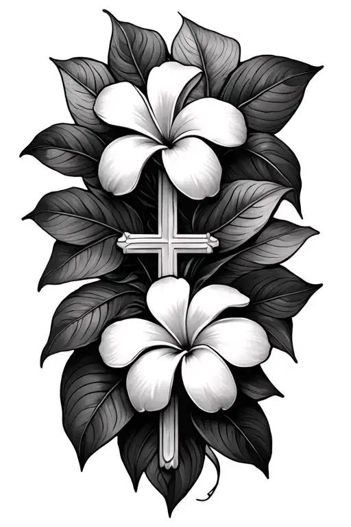 Plumeria And Cross