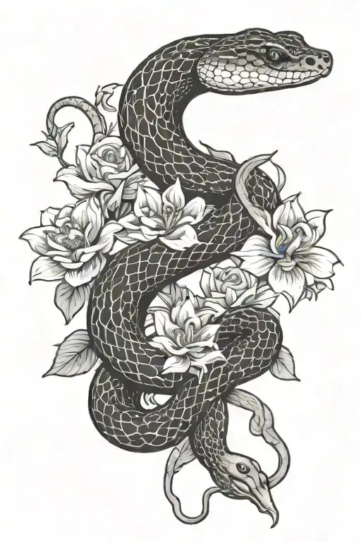 Snake And Flowers Coming