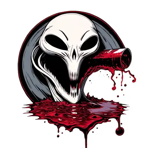 Slice With Alien Drinking Blood From The Cut