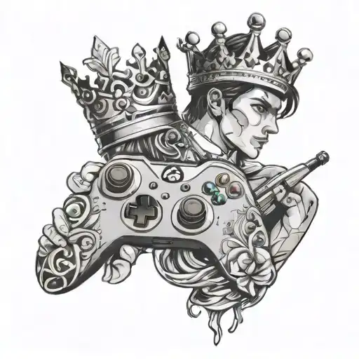 Mans Handscupped Holding An Xbox Controller And Princess Crown