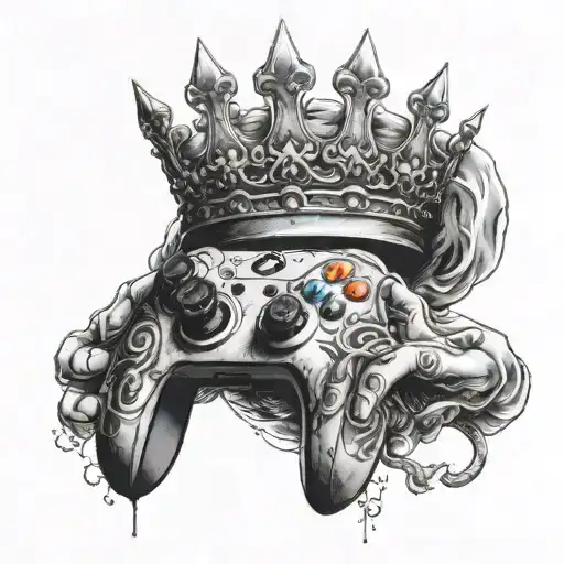 Mans Handscupped Holding A Crown And An Xbox Controller And