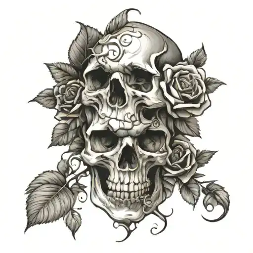 Skull And Roses Wrapped
