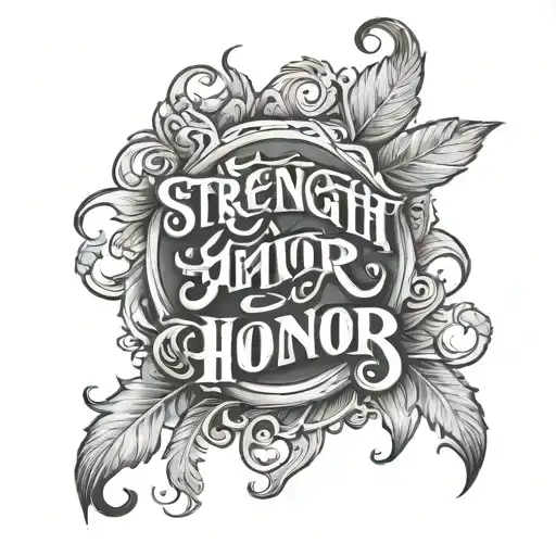 Strength And Honor Phrase Written
