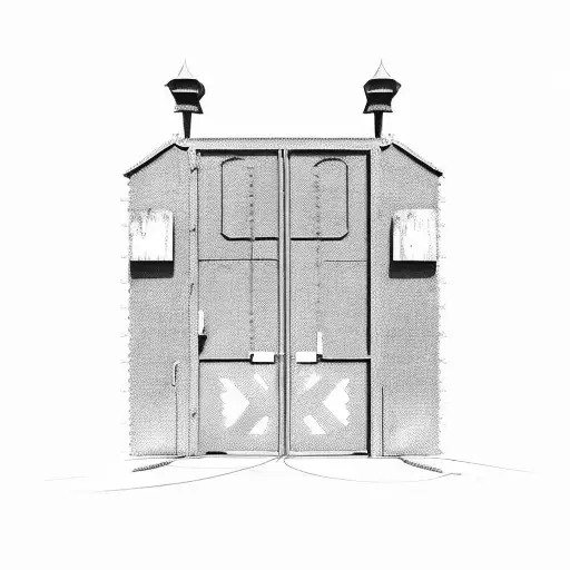 Military Armored Hangar Open Gate Desert