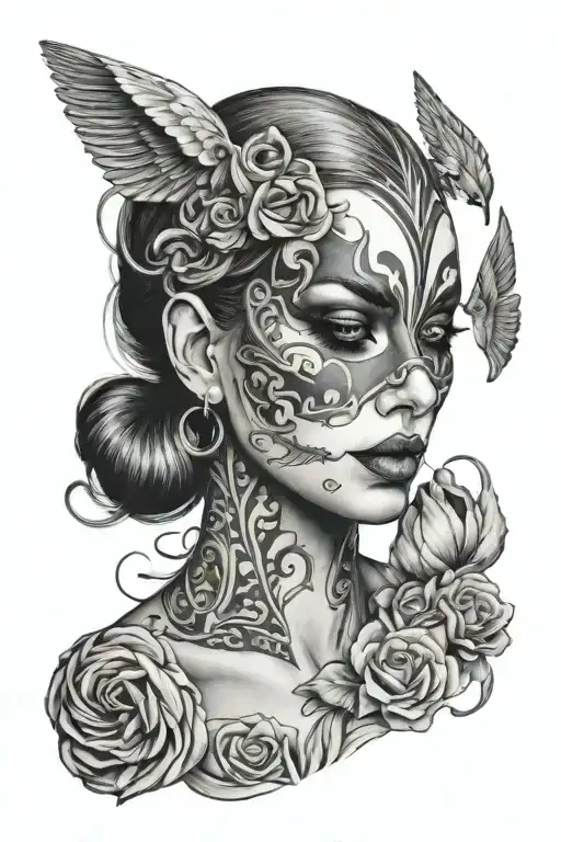 Female Taking Off Mask