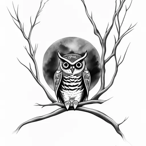 Owl On Branch