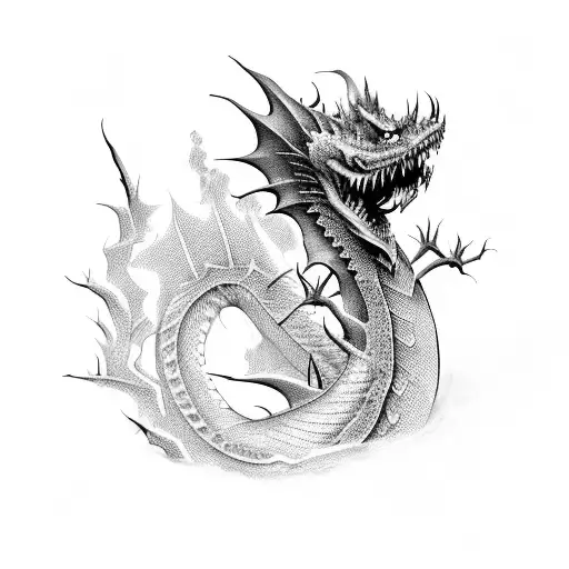 Undead Dragon With A Dying Tree