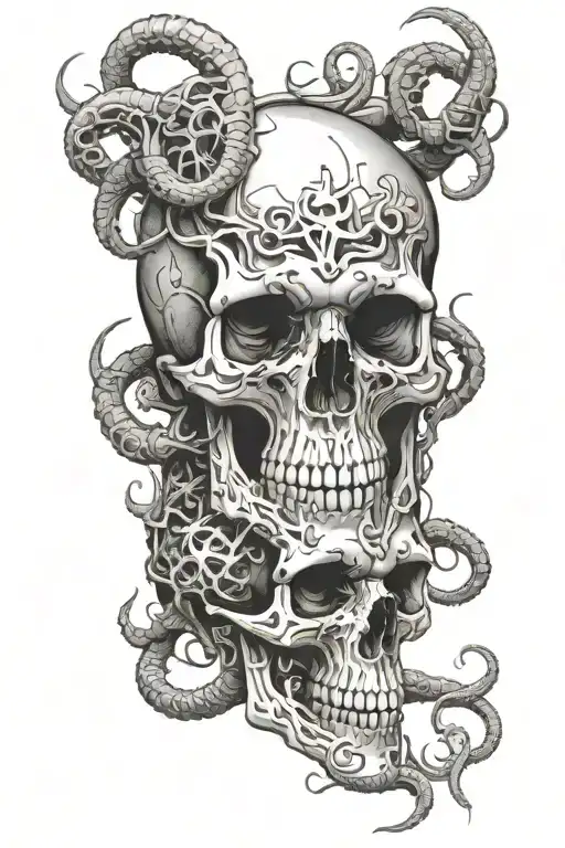 Skull With Tenticles Going