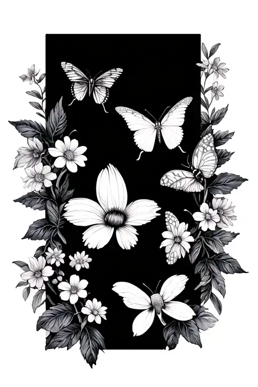 Flowers Butterflies And Bees