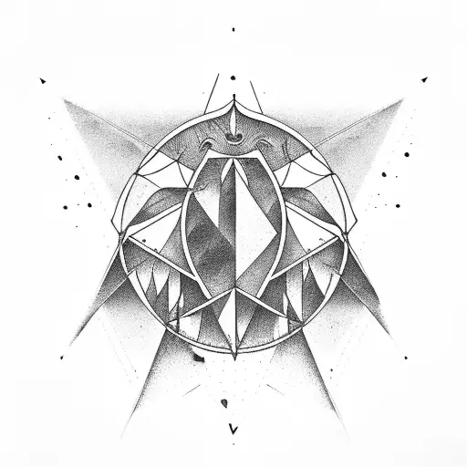 Graphic Design Triangle With Nature And Paw Print