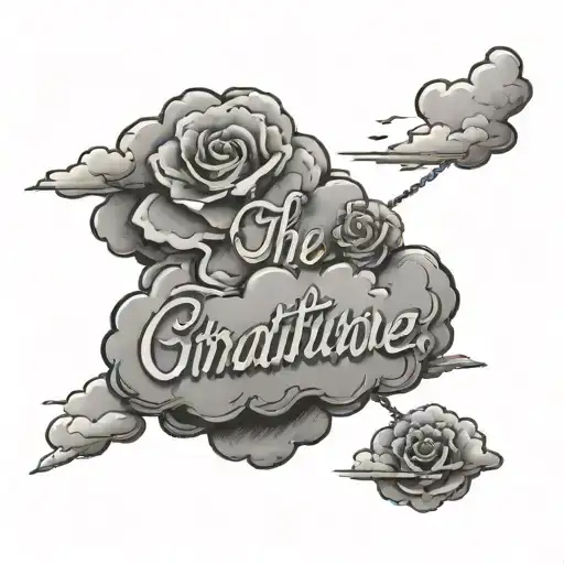 The Word Gratitude With Clouds Behind It