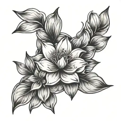 Magnolia Flower And Medical Symbol Intertwined