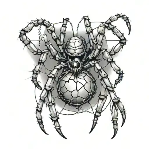 12 Legged Spider With A Chain Wrapped Around Its Body