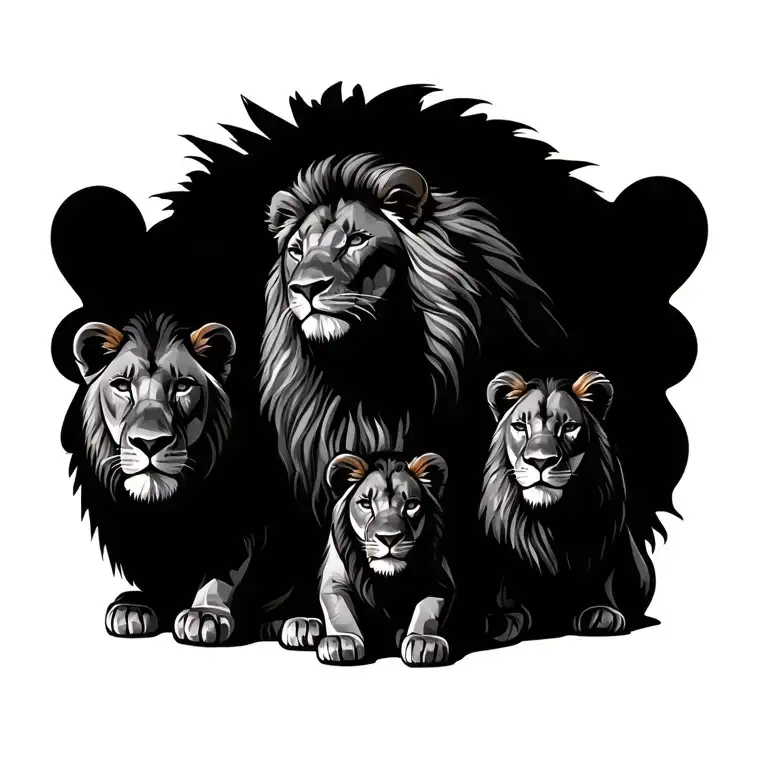 Lion Family Sitting