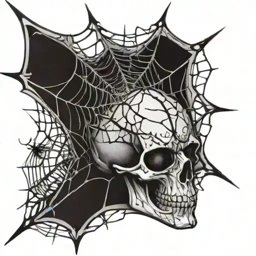 Skull And Spider Web