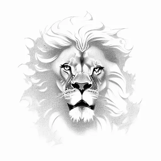 A Powerful Lion Emerging From The Ruins Of An Ancient Temple