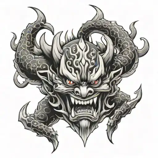 Japanese Hanya Demon Tattoo Easy