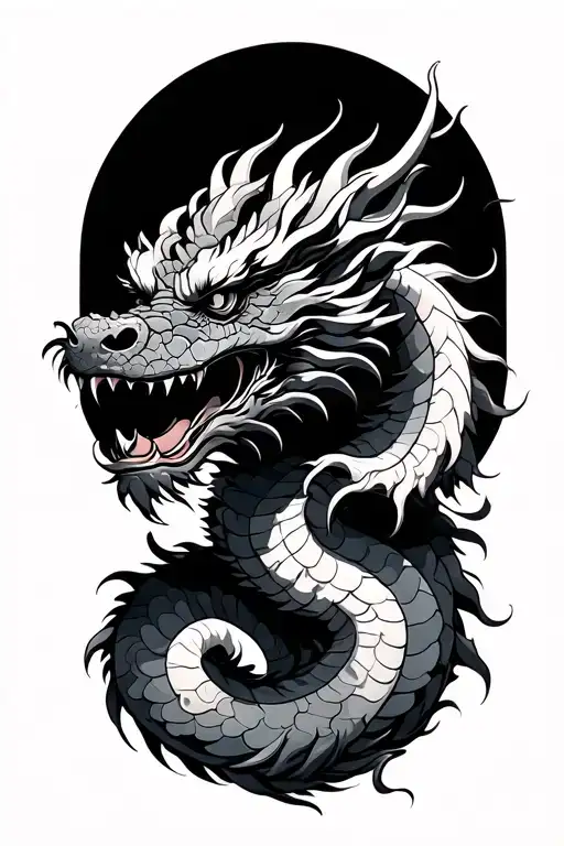 Dragon With Great Wall Of China
