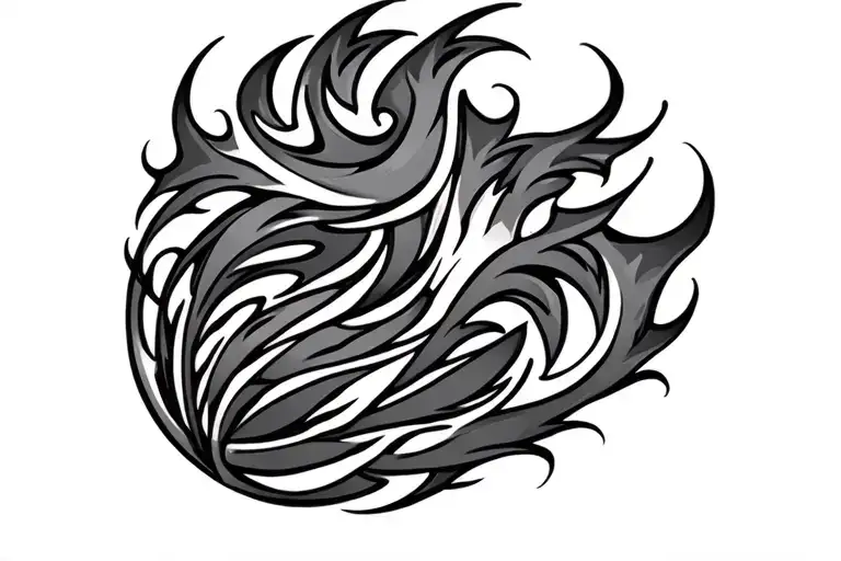 Tribal Patterns In Long Flame Like Structure