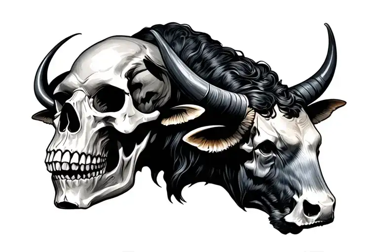 Skulls With Taurus Bull