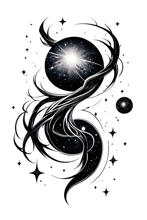 Galaxy Tattoo On The Theme Of The Outerwild Game