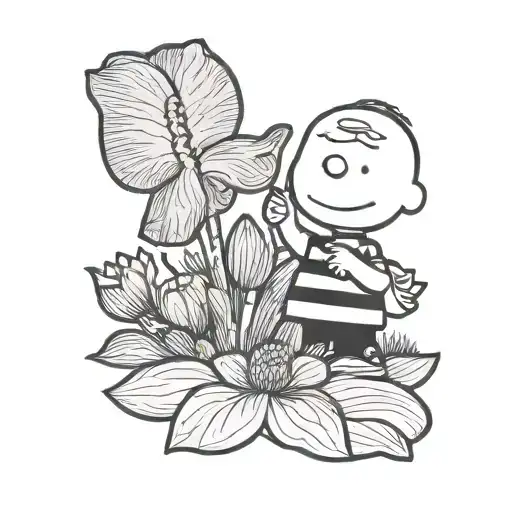 Charlie Brown Holding A Lotus Flower