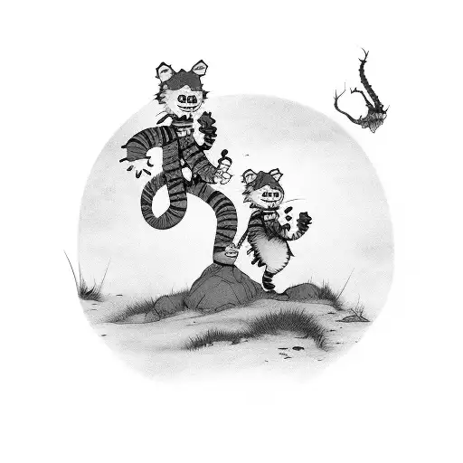 Calvin And Hobbes But They're Grown Up And Scary
