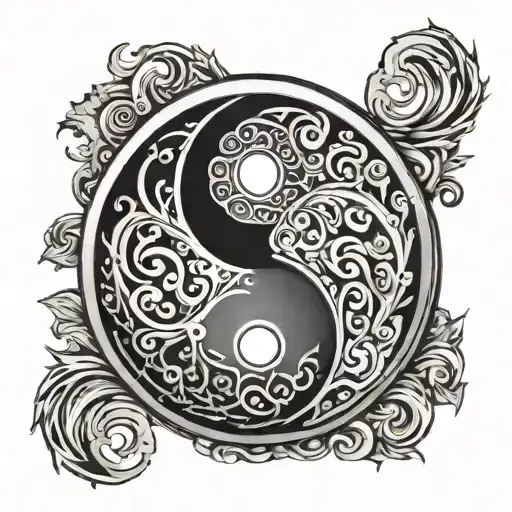 Yin And Yang Symbol Intertwined