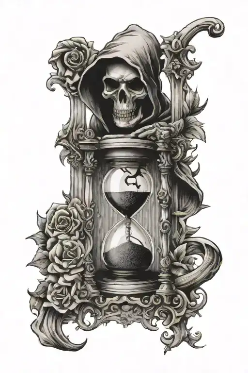 Hourglass Grim Reaper Memento Mori Memento Vivere