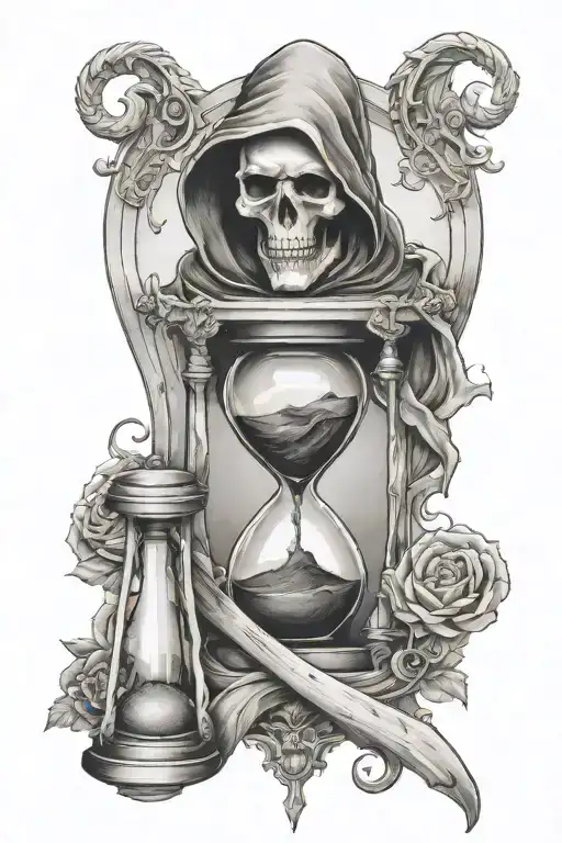 Hourglass Grim Reaper Memento Mori Memento Vivere