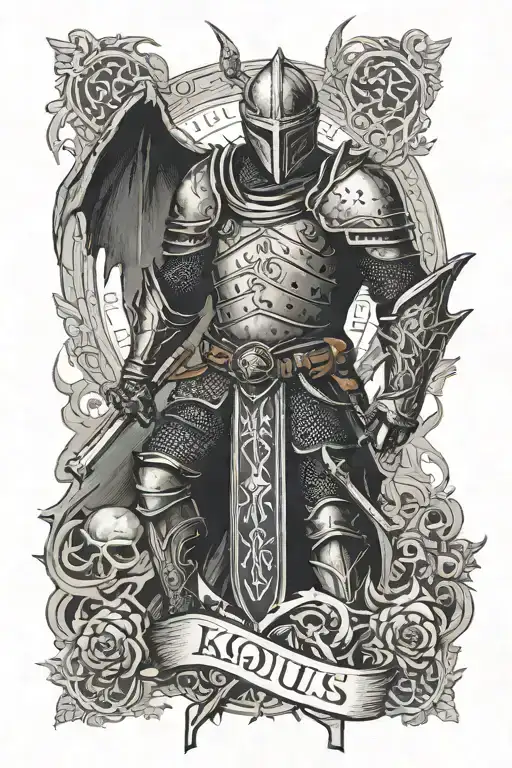 Dark Souls Knight Surrounded By Sigils Intertwined With Sacred Scripture