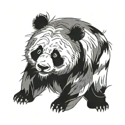 Wabi Sabi Style Panda Bear