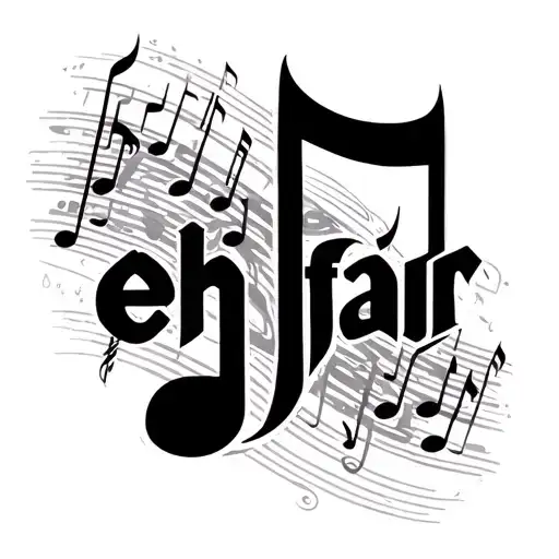 Ehfar Text With Music Note