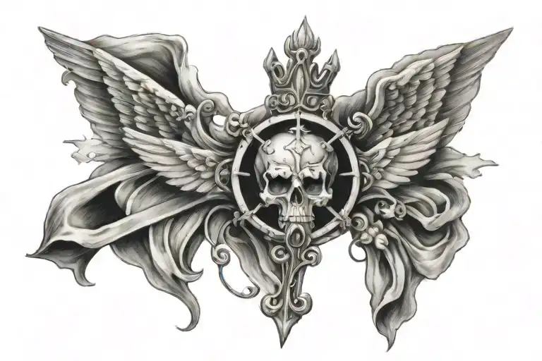 Saint Peters Cross With Angelic Crown Around Top