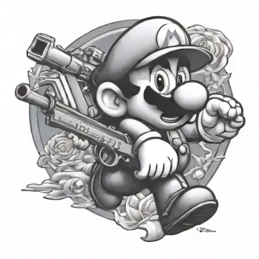 Mario With 47 Rifle