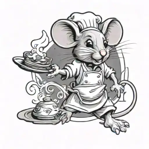 Mouse As A Chef Cooking Themed