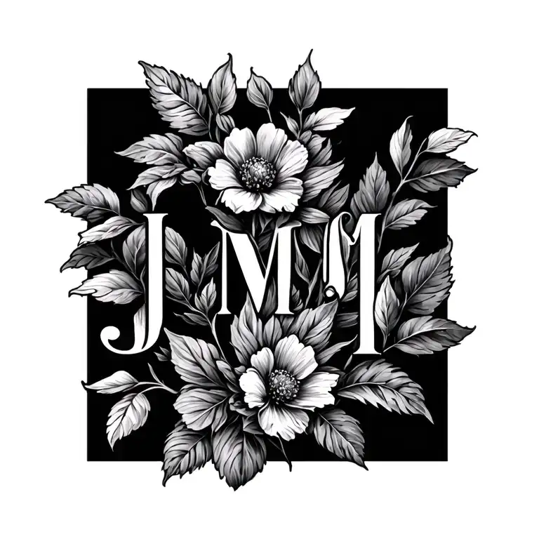 Initials J M G In Flower Stem