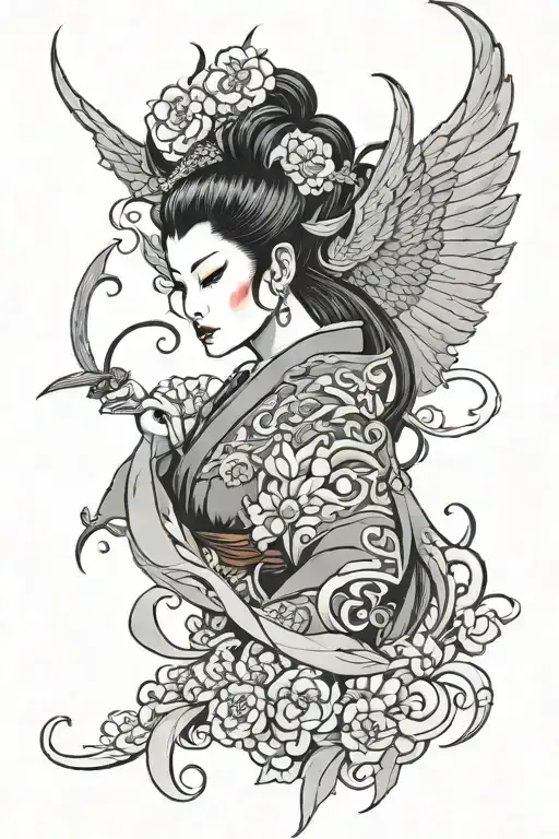 Geisha Devil Wings Color