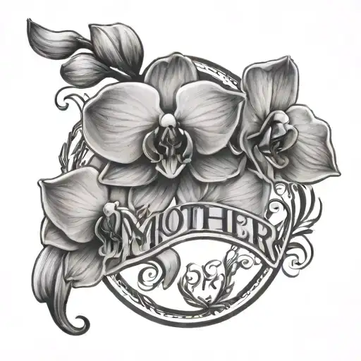 An Infinity Shape Orchid Flower With The Words Mother In The Stem