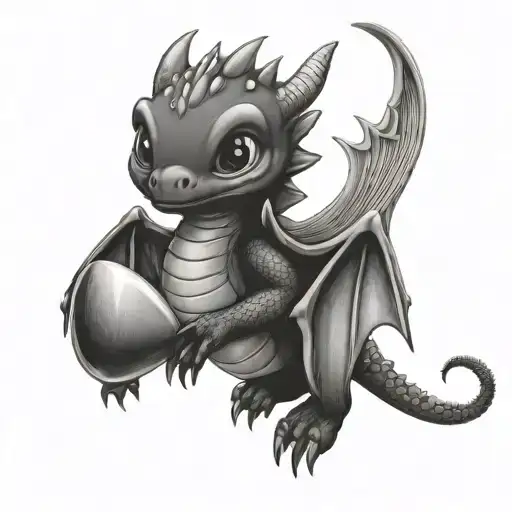 Baby Dragon Boy Flying Away