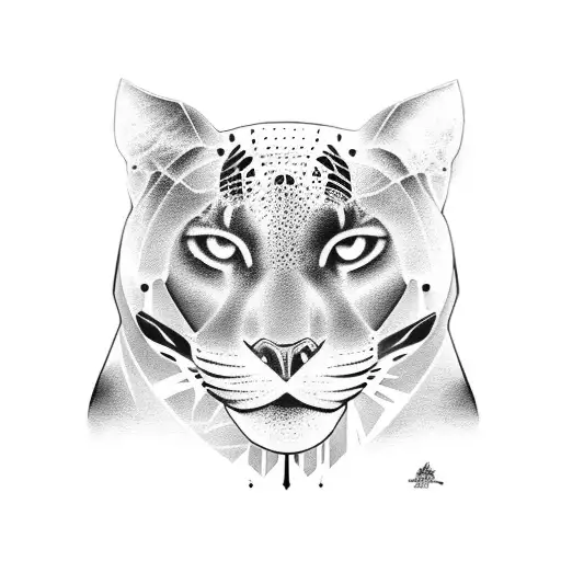 A Guitar Merging With The Silhouette Of A Panther