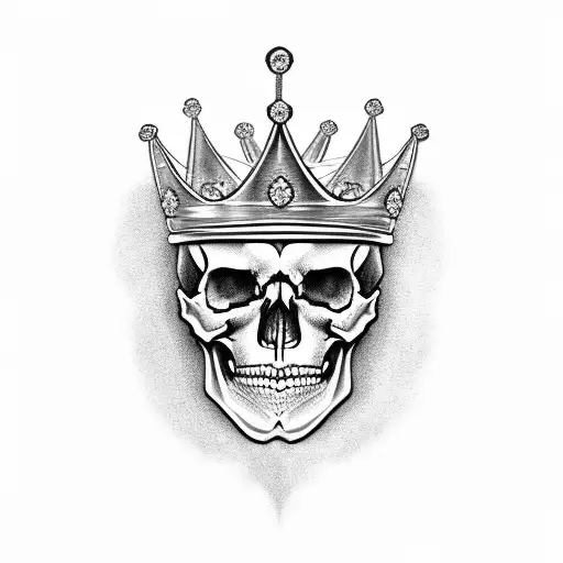 Skull Wearing A Crown Made Of Money
