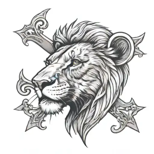 Lion With A Cross Through His Eye